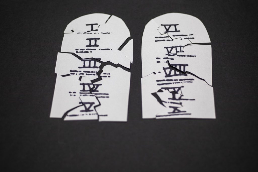 tablets of the ten commandments broken
